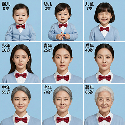 一键生成不同年龄的我