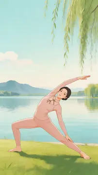 女子在做瑜伽身体柔韧