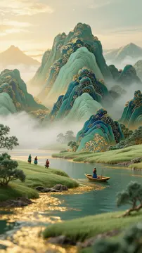 航拍式运镜由远及近