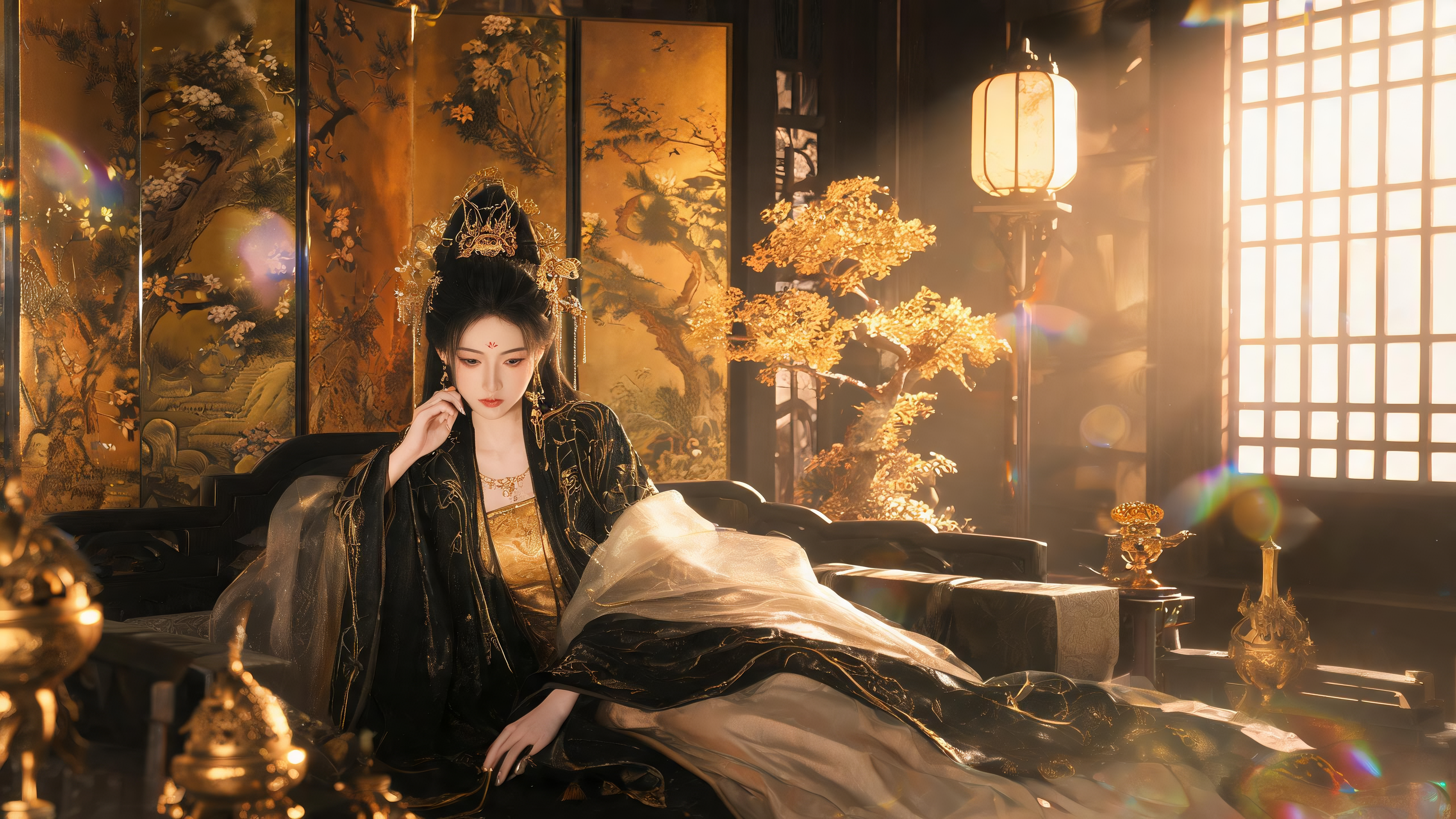 黑金美人入画 参考图